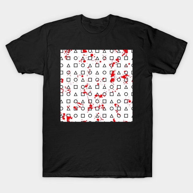 bloody shapes on white T-Shirt by B0red